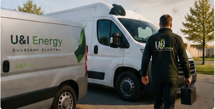 U&I Energy installateur bij werkvoertuig