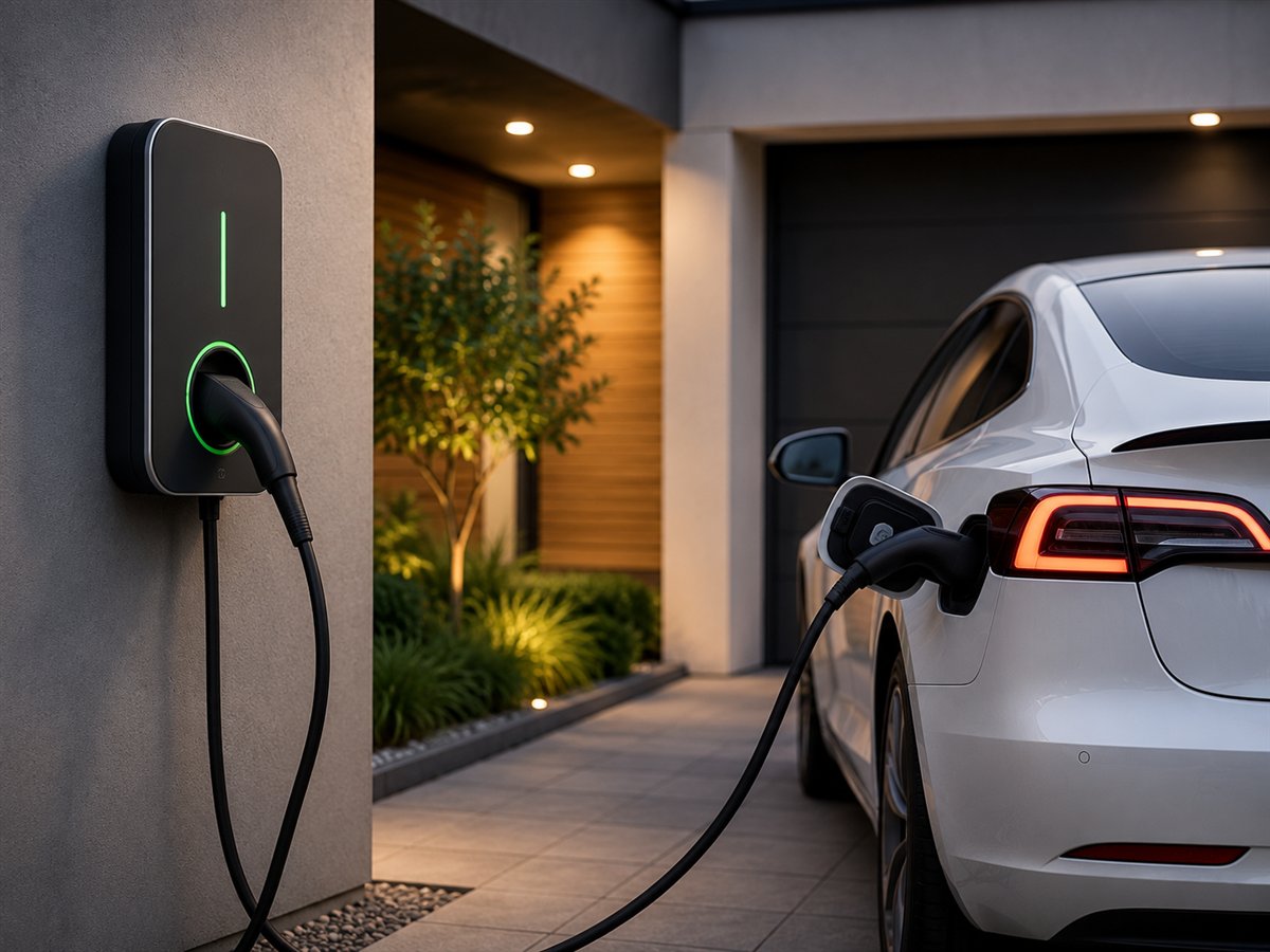 Laadpaal bij een elektrische auto aan huis