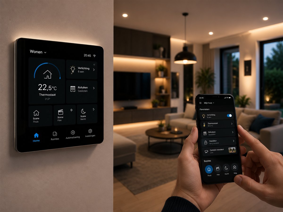 Bediening van verlichting en klimaat via een smart-homesysteem