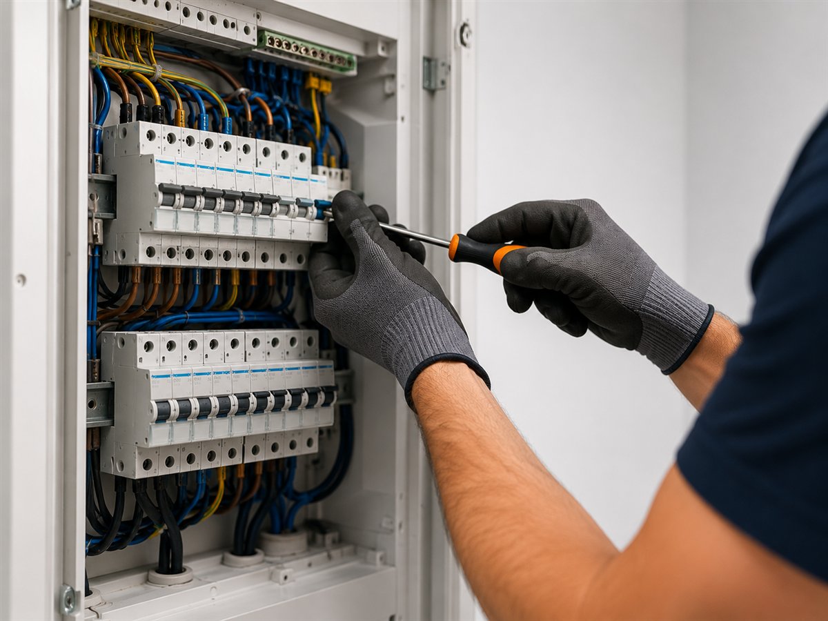 Elektrotechnische werkzaamheden in een groepenkast